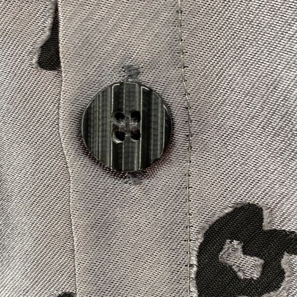 CHICO'S DESIGN Tunic 3 XL/16 Floral Jacquard Jacket Mandarin Button Front Gray - Picture 5 of 16